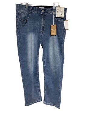 Angels Everluxe Sculpt Straight High-Rise Jeans Womens Size 16 Slimming Denim